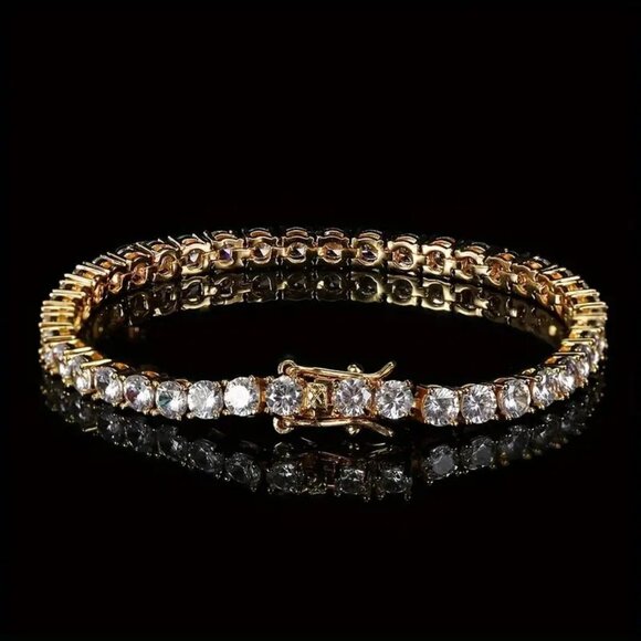 High Quality Jewelry - SOLD OUT*****SOLD OUT*****Copper Plated 18k Gold-plated Tennis Zirconia